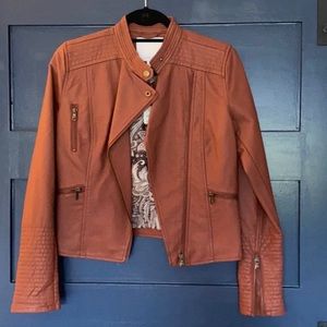 Anthropologie brown moto jacket